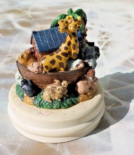 Noah’s Ark Glossy Resin Candle Jar Topper or Table Top Decoration NOS FREE SHIP! - Picture 2 of 9