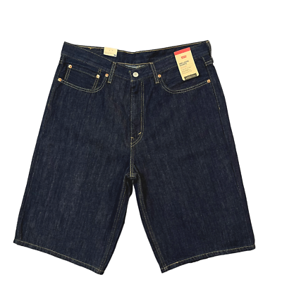 Levi's 469 Men's Denim Bermuda Shorts Size 34X12 Dark Blue Loose