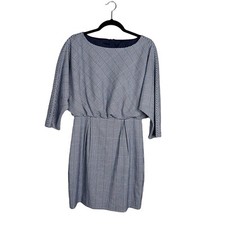 Trina Turk Amar Gingham Check Dress Size 2 Blouson Mini Dolman Sleeve NEW