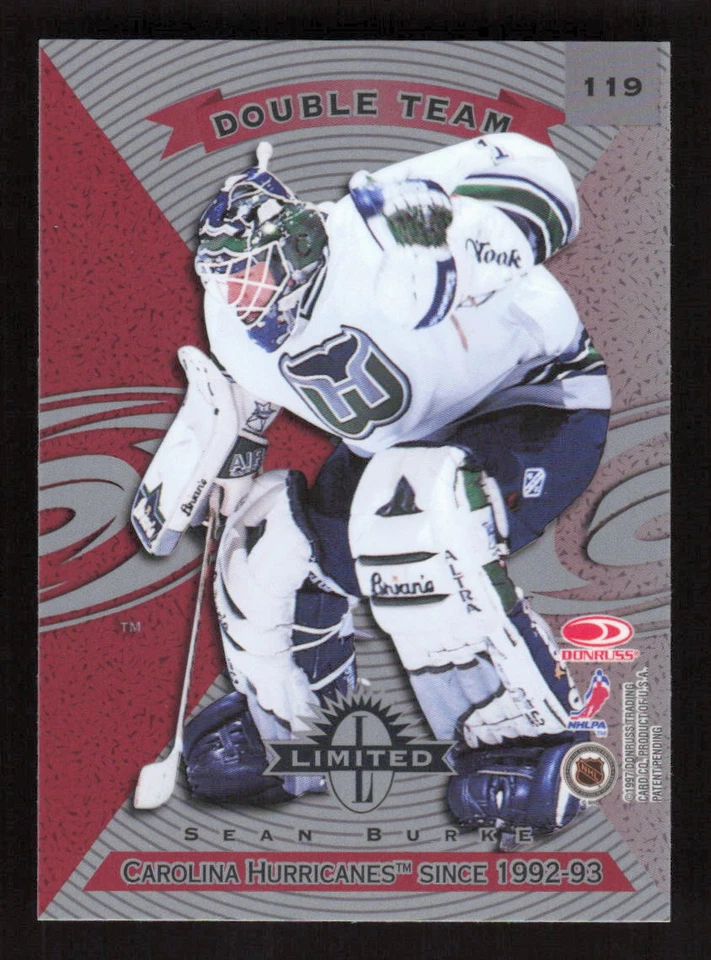 1997-98 Donruss Limited Double Team #119 Geoff Sanderson / Sean Burke Hurricanes - Image 2 of 2