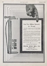 1920 AD(M18)~FRANK ROSE MFG. CO. HASTINGS, NEB. ROSE TIRE PUMPS