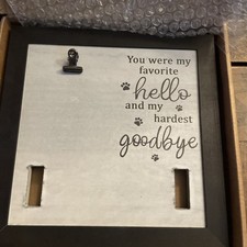 Wooden Pet Memorial Picture Frame with Collar Holder - "You Were My Favorite Hel