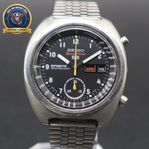 OH serviced [Exc+5] Vintage 1970 SEIKO 5 Sports Speed Timer 6139-7010 Auto Men's
