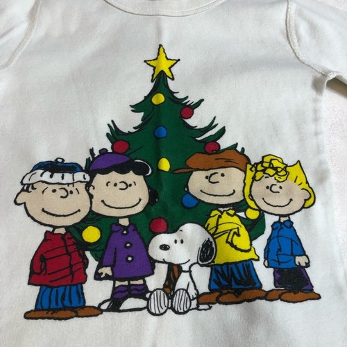 Hanna Andersson off white Peanuts Christmas pajamas size 130 or US 8 - Picture 6 of 7