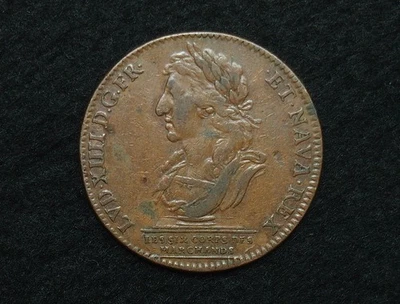 JETON CUIVRE ROUGE 28mm LOUIS XIV 1662 LES SIX CORPS DES MARCHANDS (n62 - Photo 1/3