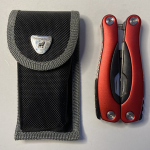 Schwarzwolf Folding Multi Tool Red w/ Nylon Belt Sheath