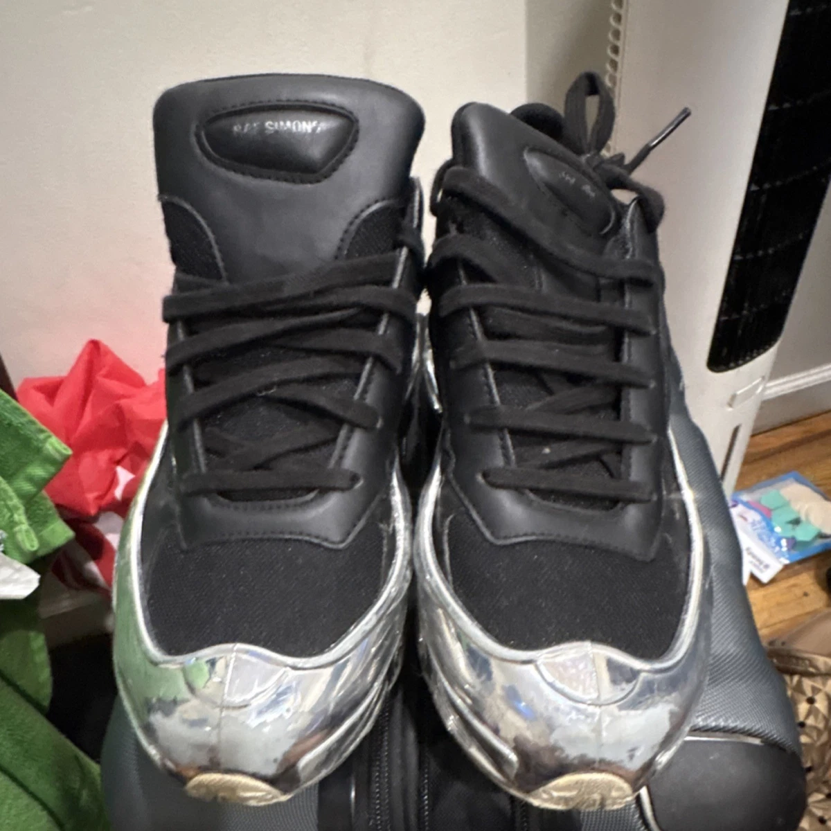 Adidas Ozweego Raf Simons Unity Ink Silver Metallic Size 11.5 Sneakers Shoes adidas Raf Simons x Ozweego Mirrored - Black for Sale  main image 2