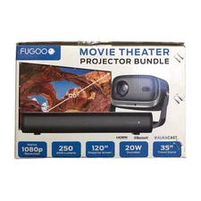 Fugoo Outdoor Projector & Soundbar Bundle with Tripod & 120" Foldable Screen