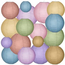 Neutral 16 Pack Lanterns Hanging Decorations 4 6 8 10 Round Chinese Lante...