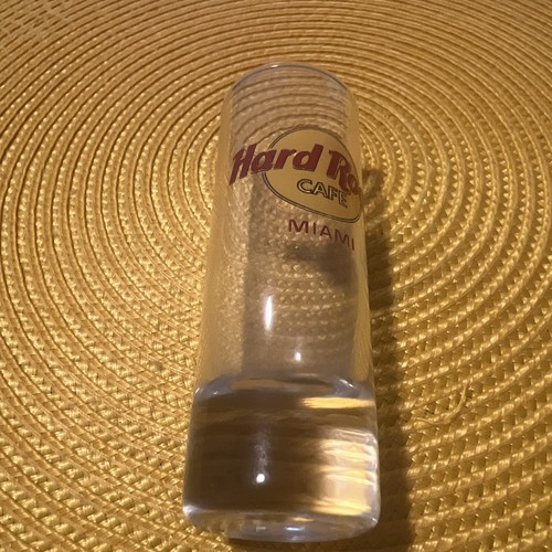 Miami Yellow Circle Red Letter Hard Rock Cafe Logo Tall Shot Glass 3” - Picture 4 of 10