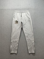 Under Armour Women Jogger Pant M Gray Logo Elastic Waist Ankle Zip Pull On Activ