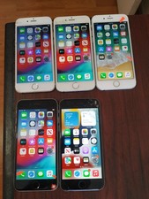 Lot of 5 Apple iPhone 6 or 6s 64GB 4pc and 32GB 1pc Gray For parts