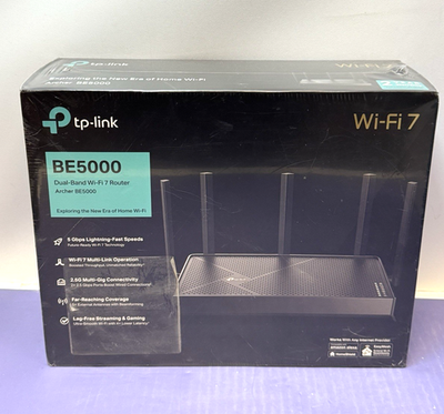 Brand NEW TP-Link Archer BE5000 Dual-Band Wi-Fi 7 Router Black | eBay