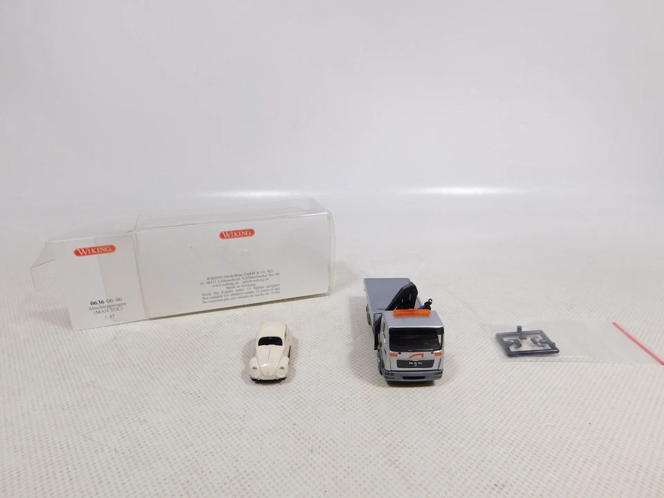 Wiking 1:87 H0 0636 06 46 Carro Attrezzi Man Tutti Giorni VW Scarabeo Mint + Box - Immagine 4 di 4