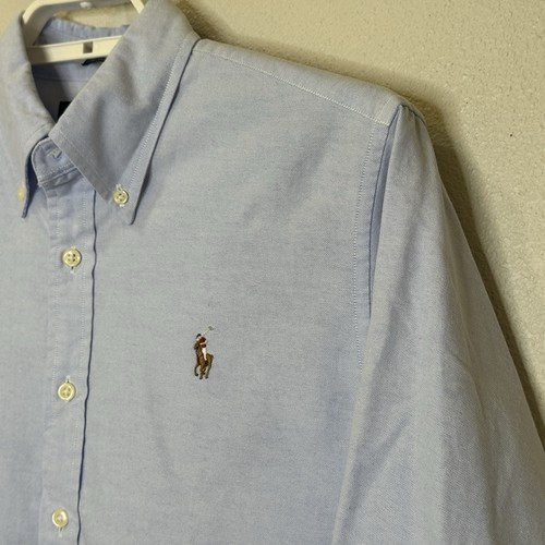 Ralph Lauren Button Down Classic Fit Shirt Boys Sz 12 Blue Long Sleeve Collared - Picture 2 of 6