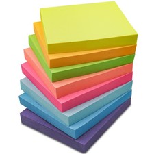 Multicolor Sticky Notes 3x3, 8 Pack - 100 Sheets per Pad for Office  School