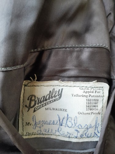 Vintage 1940s CC41 Bradely Trench Coat Mens M Grey Wool Great Coat Super Heavy - Picture 10 of 15