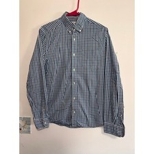 Next Long Sleeve Button Up Dress Shirt Mens Size Medium Blue Checkered