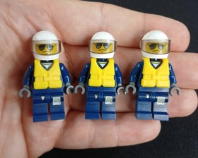 Lego City Forest Police Helicopter Pilot Minifigure Lot of 3 cty0274 from 4439