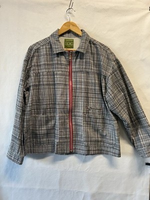 Esprit Womens Black White Plaid Zip Front Blazer Size Medium