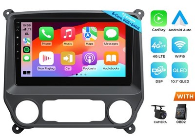 CAM+OBD+10.1 inch QLED 6+64G Android Auto for GMC Sierra 2014-2018 Head Unit GPS