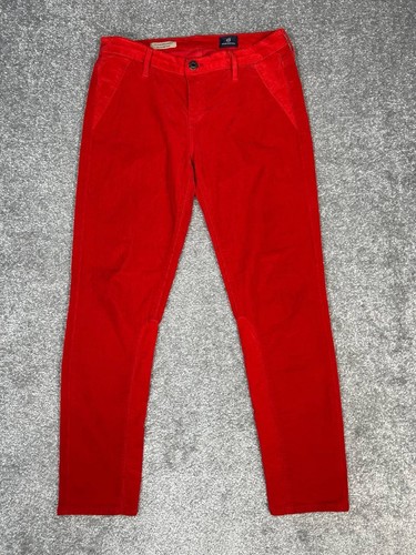 Adriano Goldschmied The Stevie Ankle Jodhpur Jeans Women 28 Red Denim Logo 28x26 - Picture 1 of 10