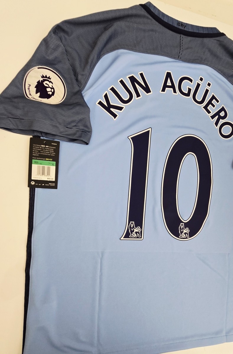 2016/17 Nike Manchester City #10 KUN AGUERO EPL Home Soccer Jersey