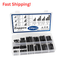 Eoppen 230PCS SAE Roll Pin Assortment Slotted Spring Pins Steel Split Pin Kit