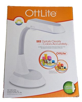 New OttLite Modern Flexible Neck Desk Lamp - White Model #U15WG2