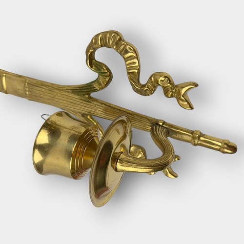 Vintage Brass Cherub Wall Sconces Pair Angel Candle Holders Decorative 14x6.5 - Picture 7 of 11