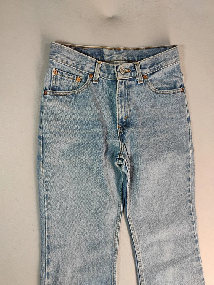 VTG Levis 517 Womens Jeans 5 Juniors Blue Boot Cut Low Rise Light Stone 90s USA - Image 4 of 4