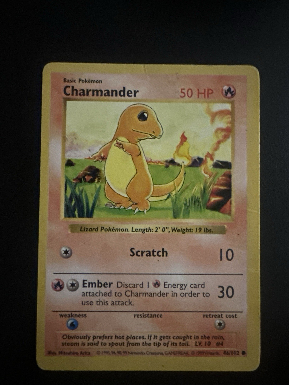 Base Set (Shadowless) Charmander 046/102 Common Pokemon HP