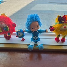 Vintage 1983  1984 Rainbow Brite Buddy Blue Doll  3 Sprite Companions Lot