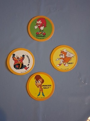 Lot Of 4 Sonic The Hedgehog Pogs