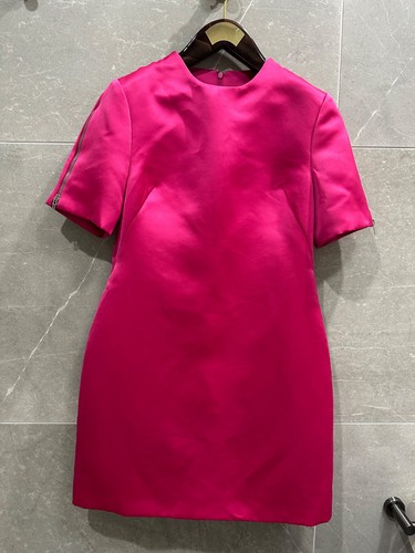 McQ Alexander McQueen pink flashy dress with zip detail. size 12