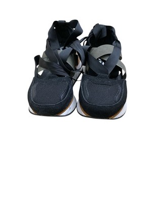 Preowned Gioseppo Settala Black Sneakers Espardrille Style Straps Size 7