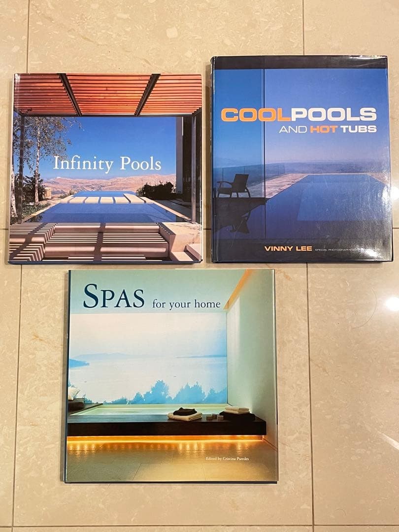 Y0121 Set of 3 interior books photo book infinity pool spa jacuzzi