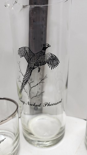 Vintage Anchor Hocking Outdoorsman Cocktail Set Pitcher Glasses Birds... - Picture 8 of 12