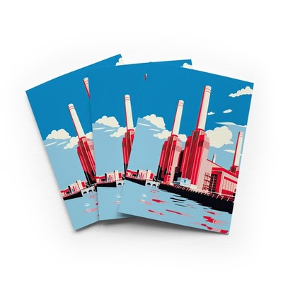 Battersea Kraftwerk Grußkarte Wahrzeichen jeder Anlass 3er Pack leer innen