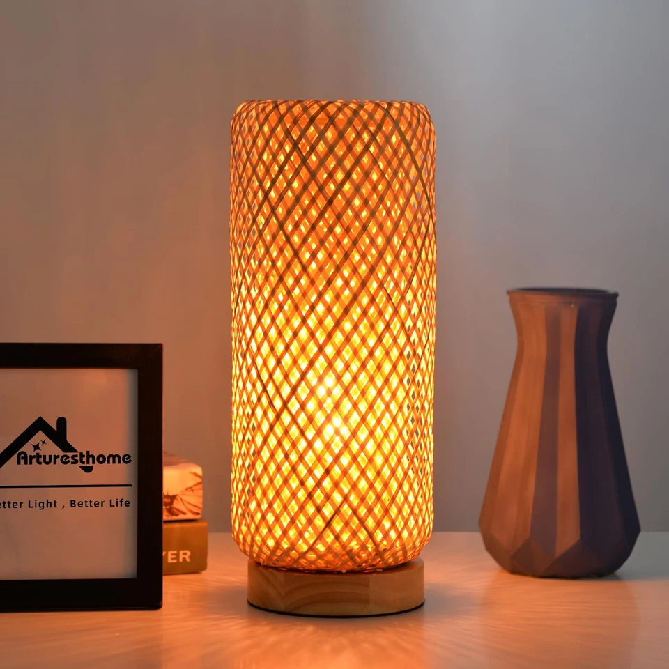 Table Lamps with Shade, Rustic Farmhouse Boho Coastal Desk Lamp Night Light f... - Image 3 of 4