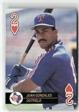 1992 U.S. PLAYING CARD CO BASEBALL ACES #2 JUAN GONZALEZ TEXAS RANGERS