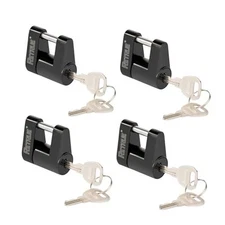  Trailer Tongue Coupler Lock, Trailer Hitch Lock,Dia 1/4 Inch, Pack of 4 Black