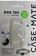 NEW Case-Mate White Glow in The Dark Air Tag Holder for Dog Collar