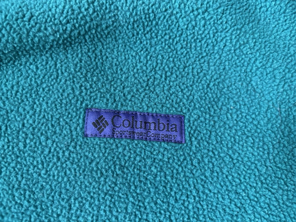 Pullover vintage Columbia Sportswear polar 1/4 a presión damas mujeres grande verde azulado Foto 2 de 4