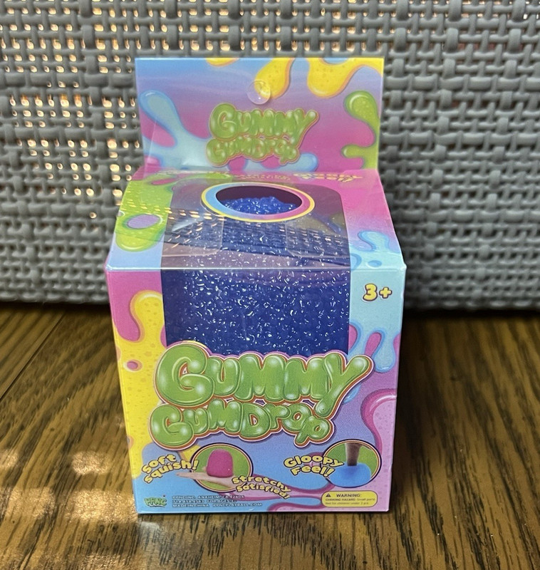 Gummy Gumdrops Blue Squeeze Ball Stress Reliever Soft Squish Stretchy Gloopy