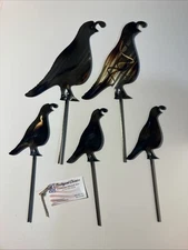 Backyard Classics Blued Custom Metal Art Quail Family Set of 5 Hand Made Decor