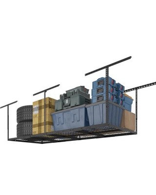 Flexmounts 3 Foot X 8 Foot Overhead Storage Rack. Adjustable, Heavy Duty Metal
