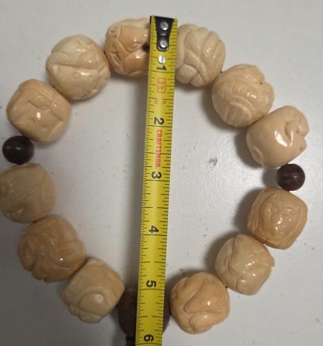 12 Chinese Zodiac Hand-Carved Bovine Bone Animal Beads- 1.25" Beads- *SEE PICS - Picture 8 of 9