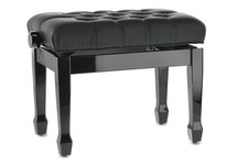 Pianoforte - Panca Per Piano Deluxe Xl Nero Lucido - Seduta Nera