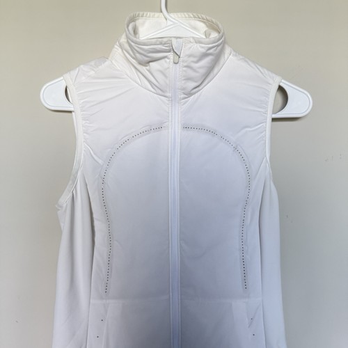 Lululemon Damen Run For The Cold Weste 4 weiß wasserabweisend warm Outdoor Wandern - Bild 3 von 8